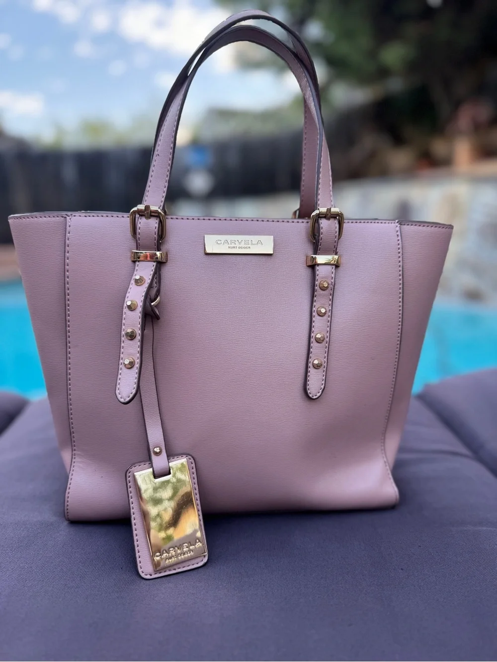 NWOT Carvela Kurt Geiger Lilac Studded Tote Bag NWOT
